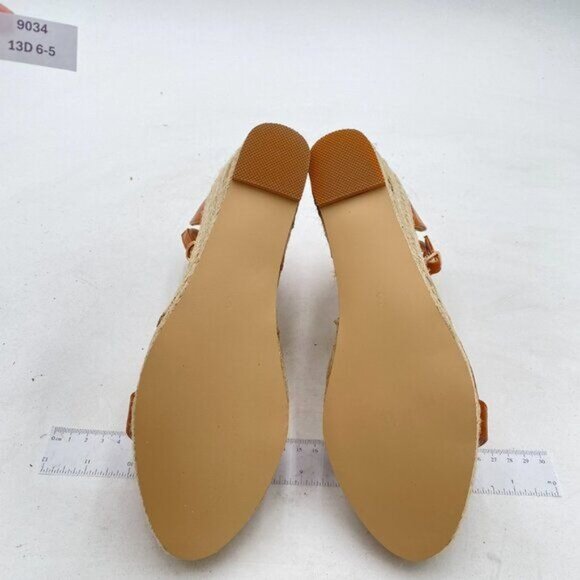 FOWT Brown Espadrille Ankle Straps Buckle Wedge Open Toe Platform Dress Sandals - Picture 7 of 8